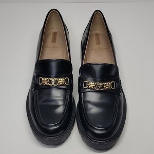 SAM EDELMAN NWOT TEAGAN LUG SOLE LOAFERS BLACK SZ 7.5